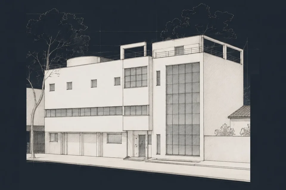 Le Corbusier en Auteuil, Villa Casa Fuerte croquis ©FLC ADAGP