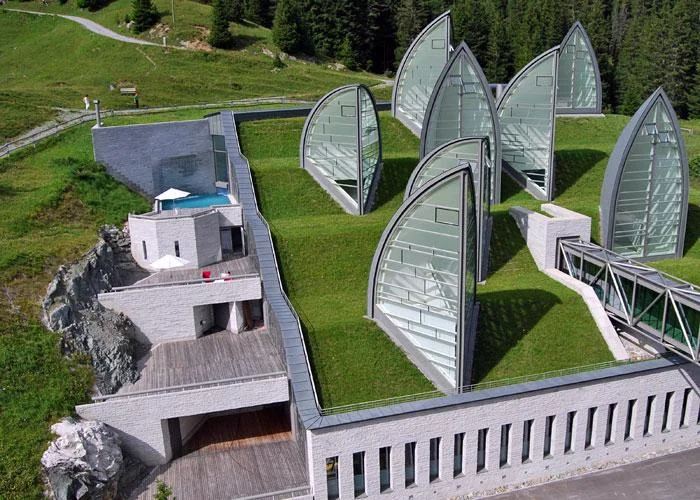 Mario Botta, Wellness centre Tschuggen Bergoase ©Enrico Cano d