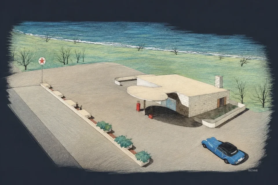 Arne Jacobsen, Estación Texaco perspectiva