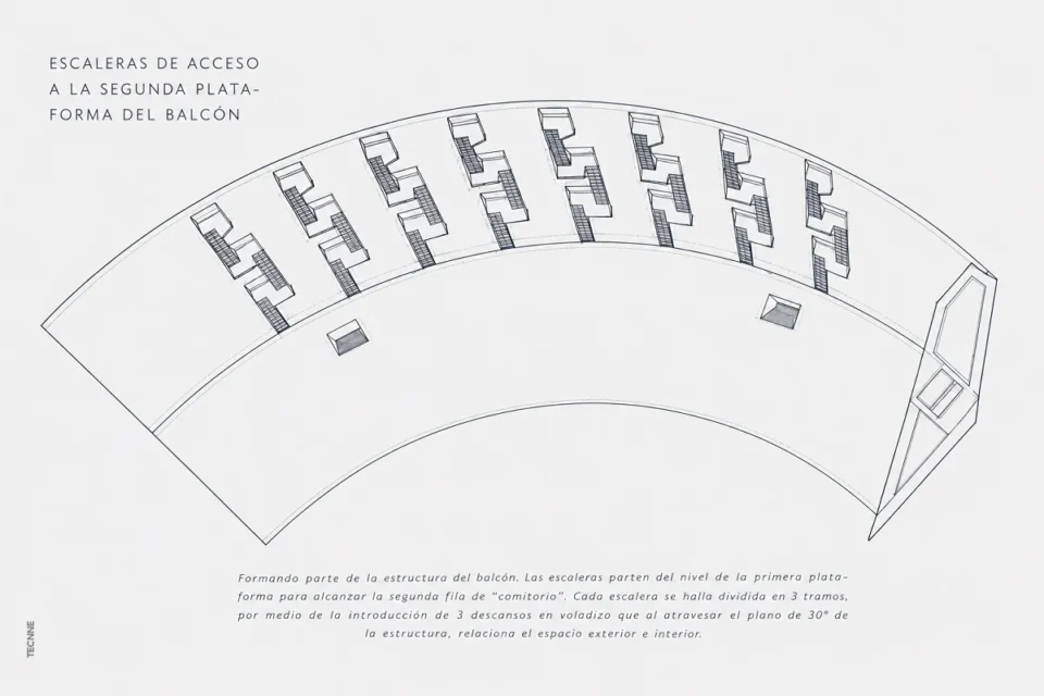 Eduardo Catalano, Auditorium Ciudad de Buenos Aires 1947, escaleras de acceso