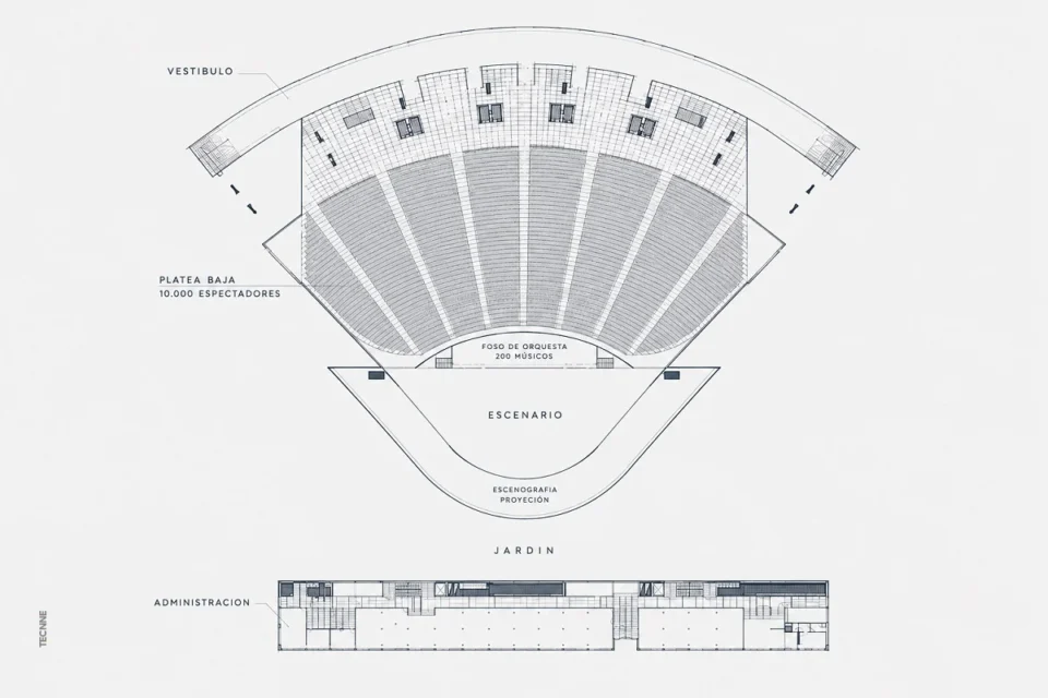 Eduardo Catalano, Auditorium Ciudad de Buenos Aires 1947, planta baja