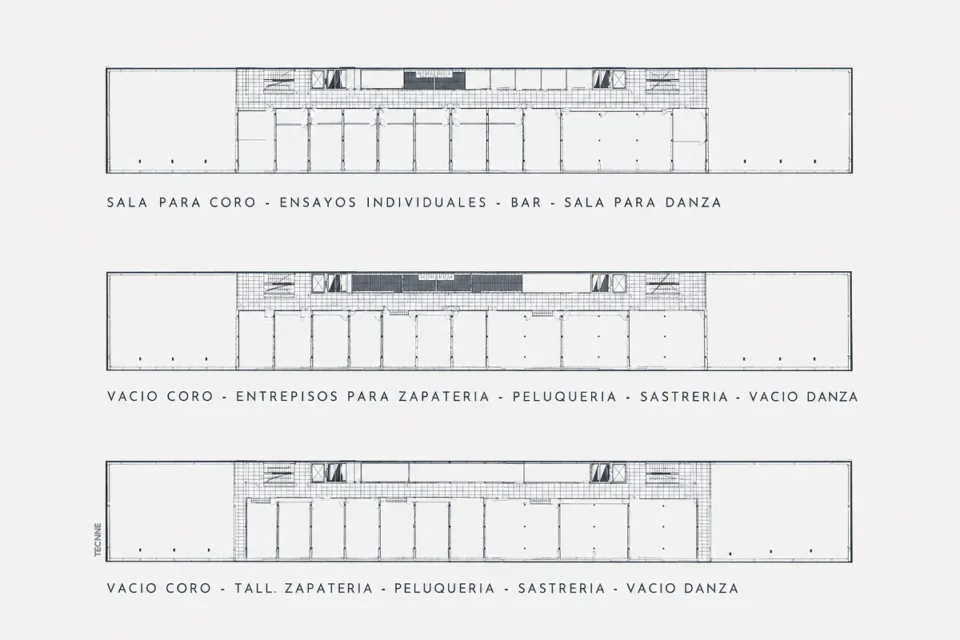 Eduardo Catalano, Auditorium Ciudad de Buenos Aires 1947, planta salas