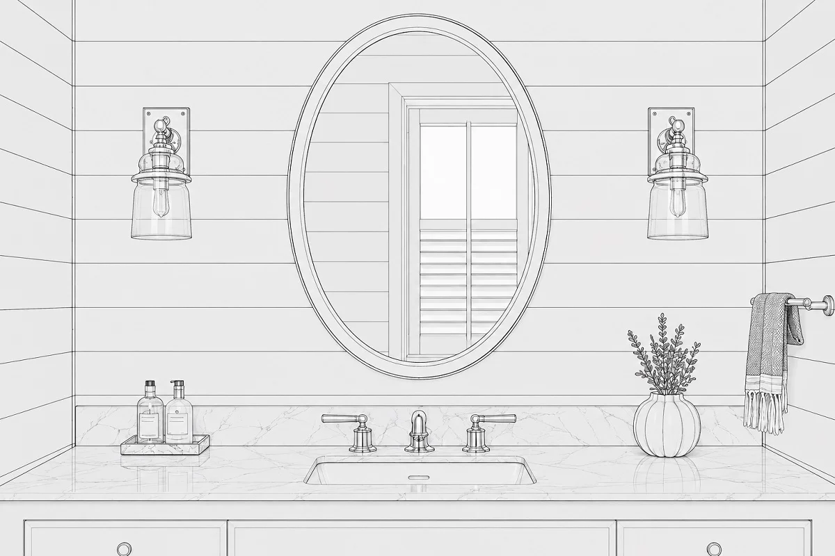 Geometría, luz y reflejo: el espejo ovalado en el diseño del baño contemporáneo