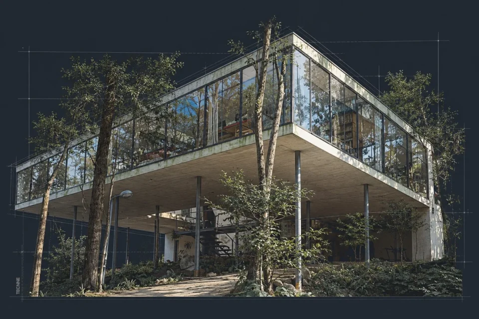 Lina Bo Bardi, Casa de Vidrio vista exterior
