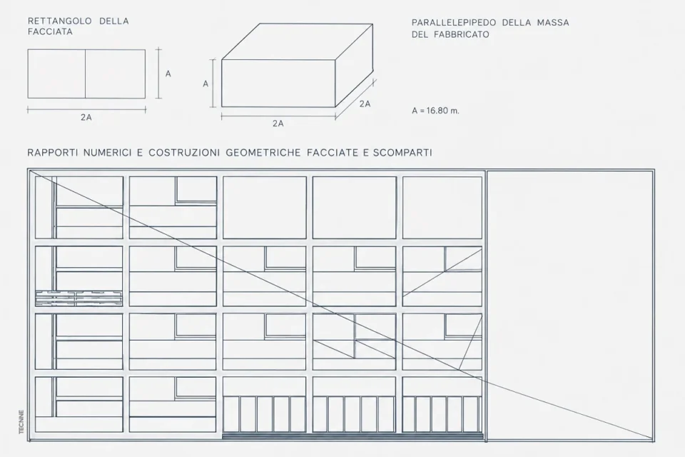 Giuseppe Terragni, Casa del Fascio Como construcción geométrica de la fachada