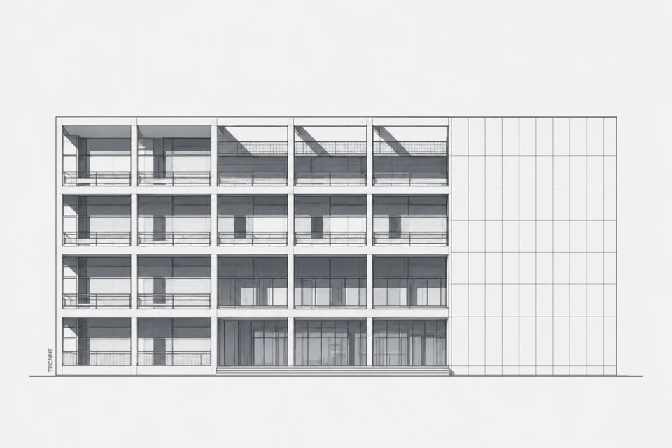 Giuseppe Terragni, Casa del Fascio Como, fachada principal sudoeste