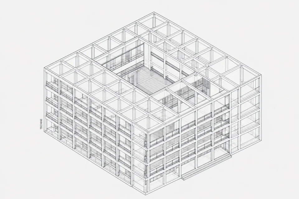 Giuseppe Terragni, Casa del Fascio Como, grilla estructural