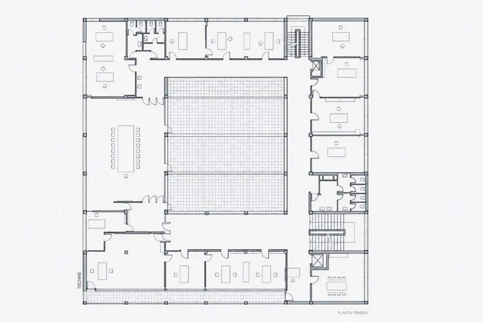 Giuseppe Terragni, Casa del Fascio Como, planta primera
