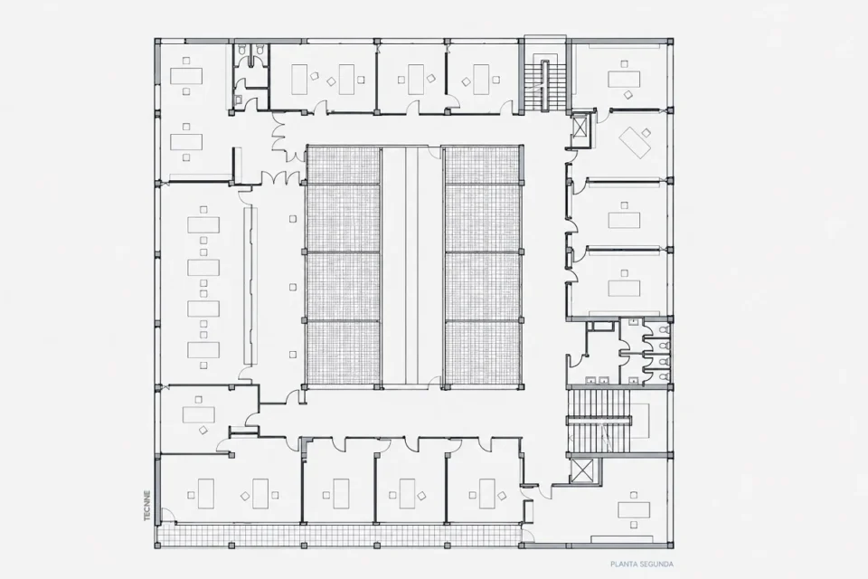 Giuseppe Terragni, Casa del Fascio Como, planta segunda