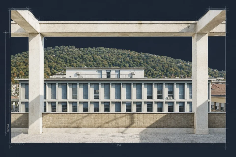 Giuseppe Terragni, Casa del Fascio Como, terraza ©Maurizio Montagna