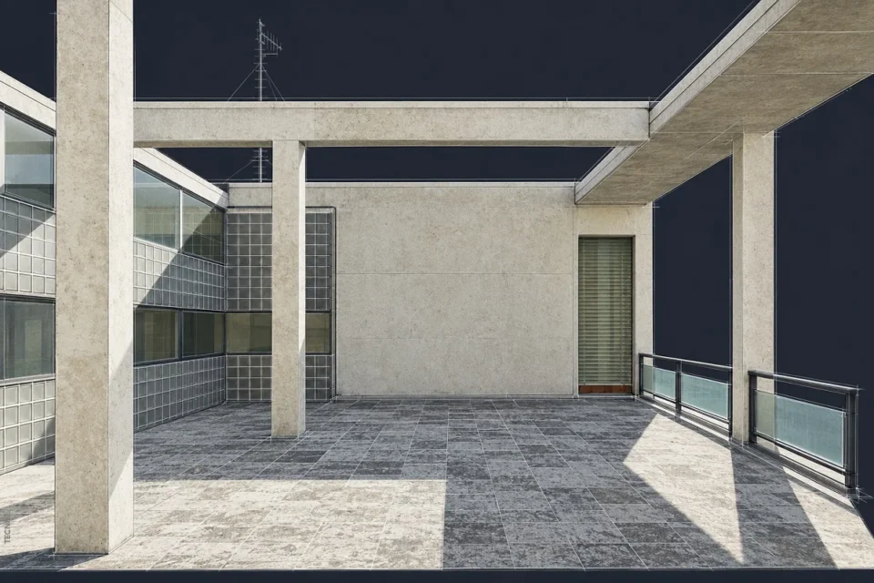 Giuseppe Terragni, Casa del Fascio Como, terraza ©Maurizio Montagna