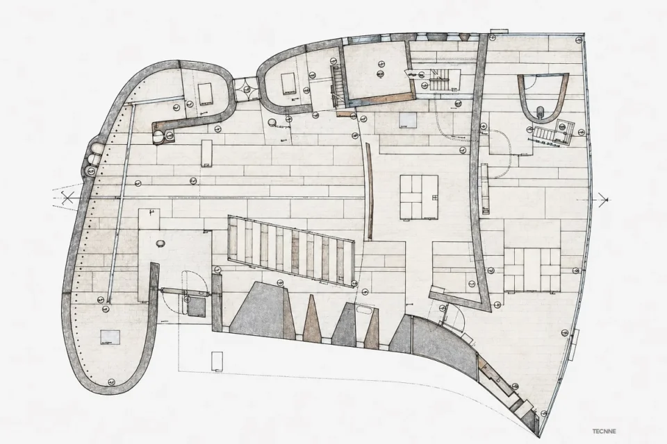 Le Corbusier, Capilla Notre Dame du Haut Ronchamp, planta