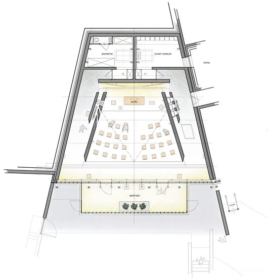 Renzo Piano, Ronchamp Gatehouse and Monastery, tecnne