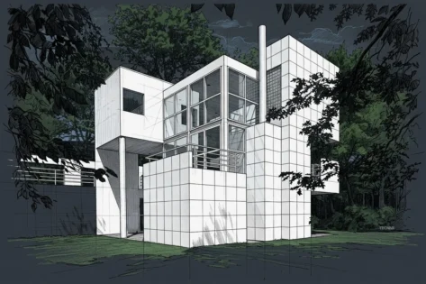Richard Meier, Giovanitti House, elevacion principal