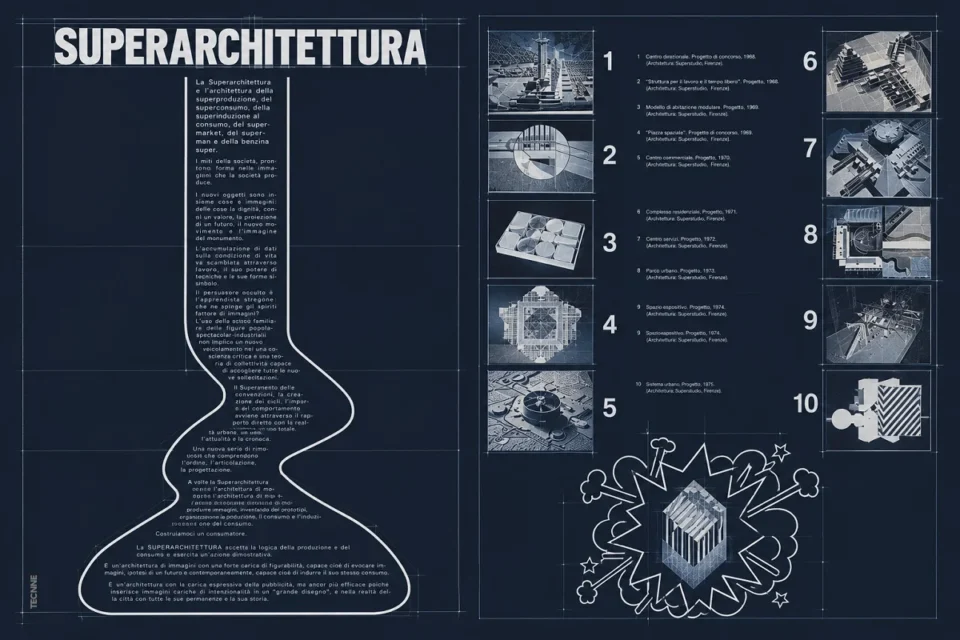 Superstudio Superarchitettura, 1967 ©Giulio Boem
